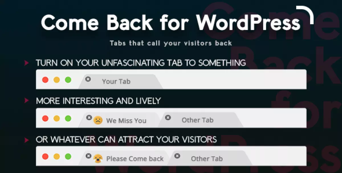 Come Back for WordPress