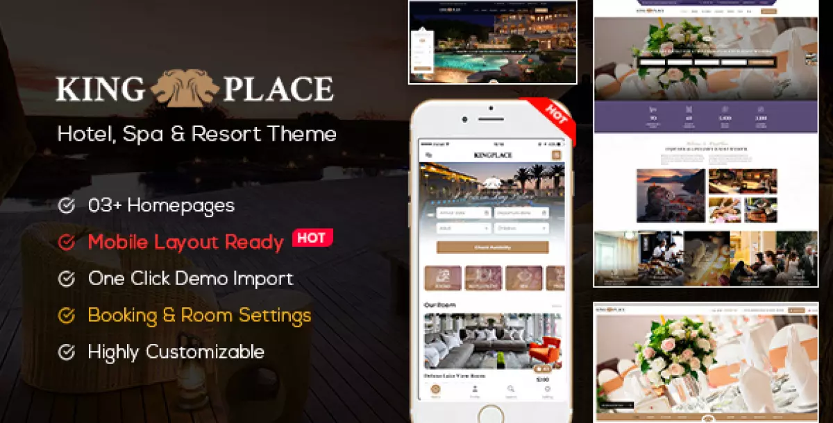 KingPlace - Hotel Booking, Spa & Resort WordPress Theme (Mobile Layout Ready)