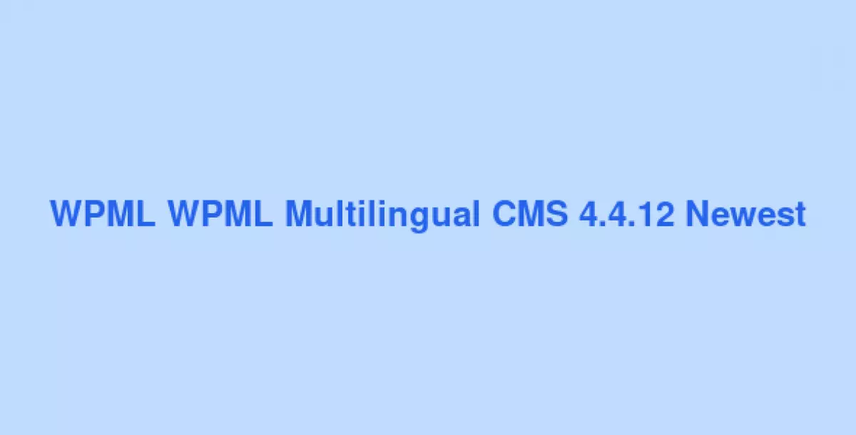 WPML WPML Multilingual CMS
