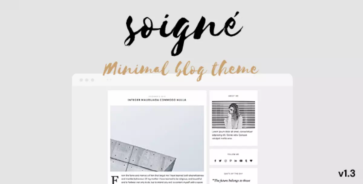 Soigne - A Responsive Minimal WordPress Blog Theme