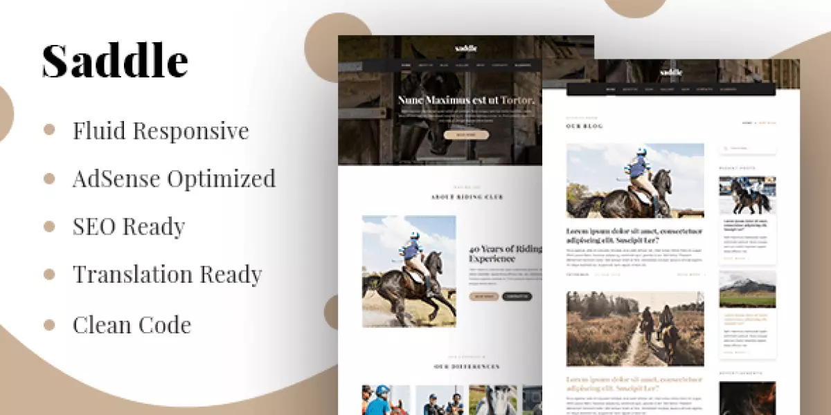 Saddle - A Dedicated theme for Horse & Dog Championships
