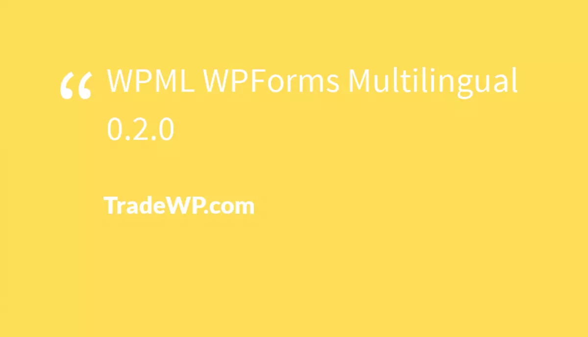 WPML WPForms Multilingual