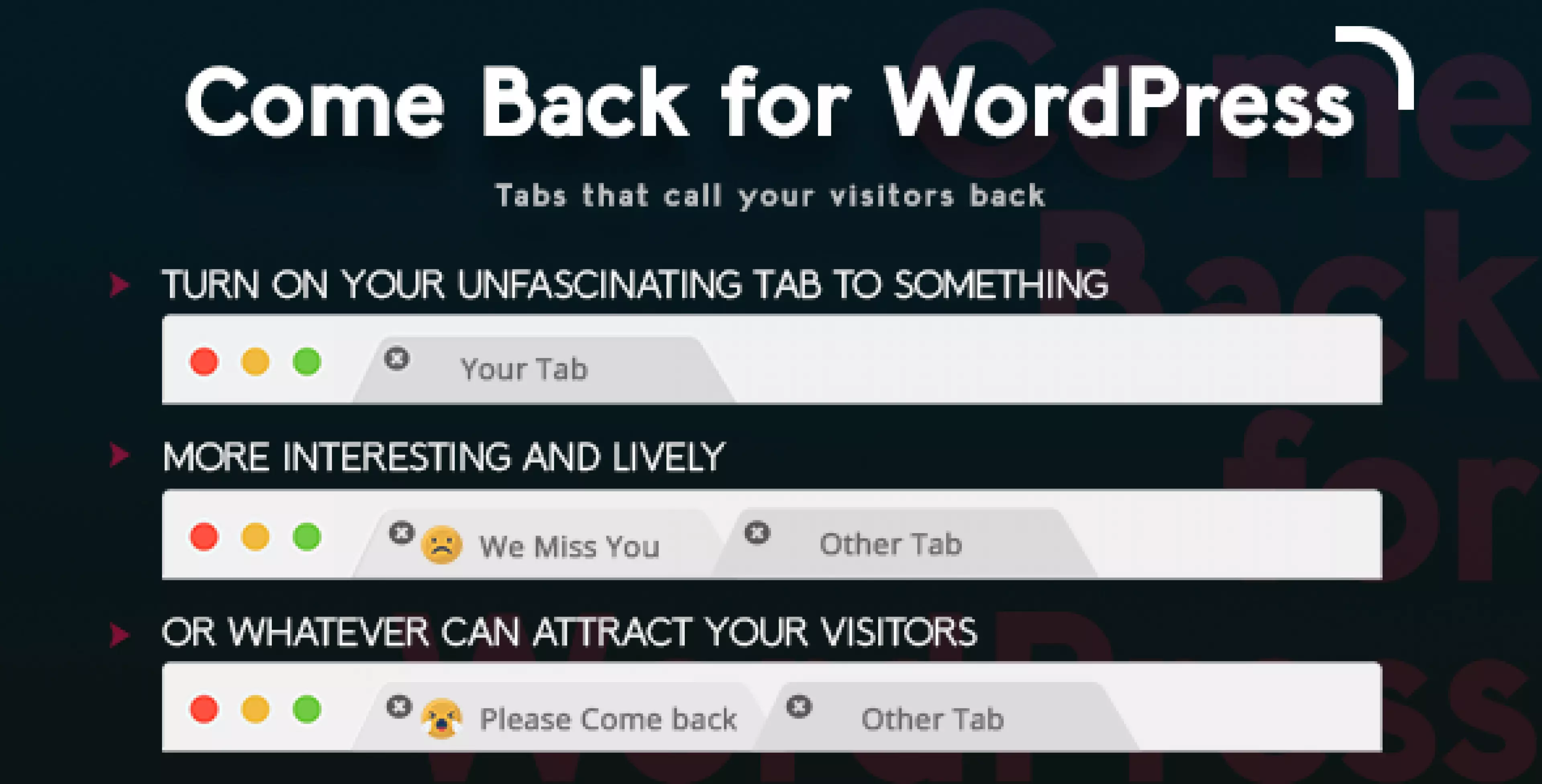 Come Back for WordPress