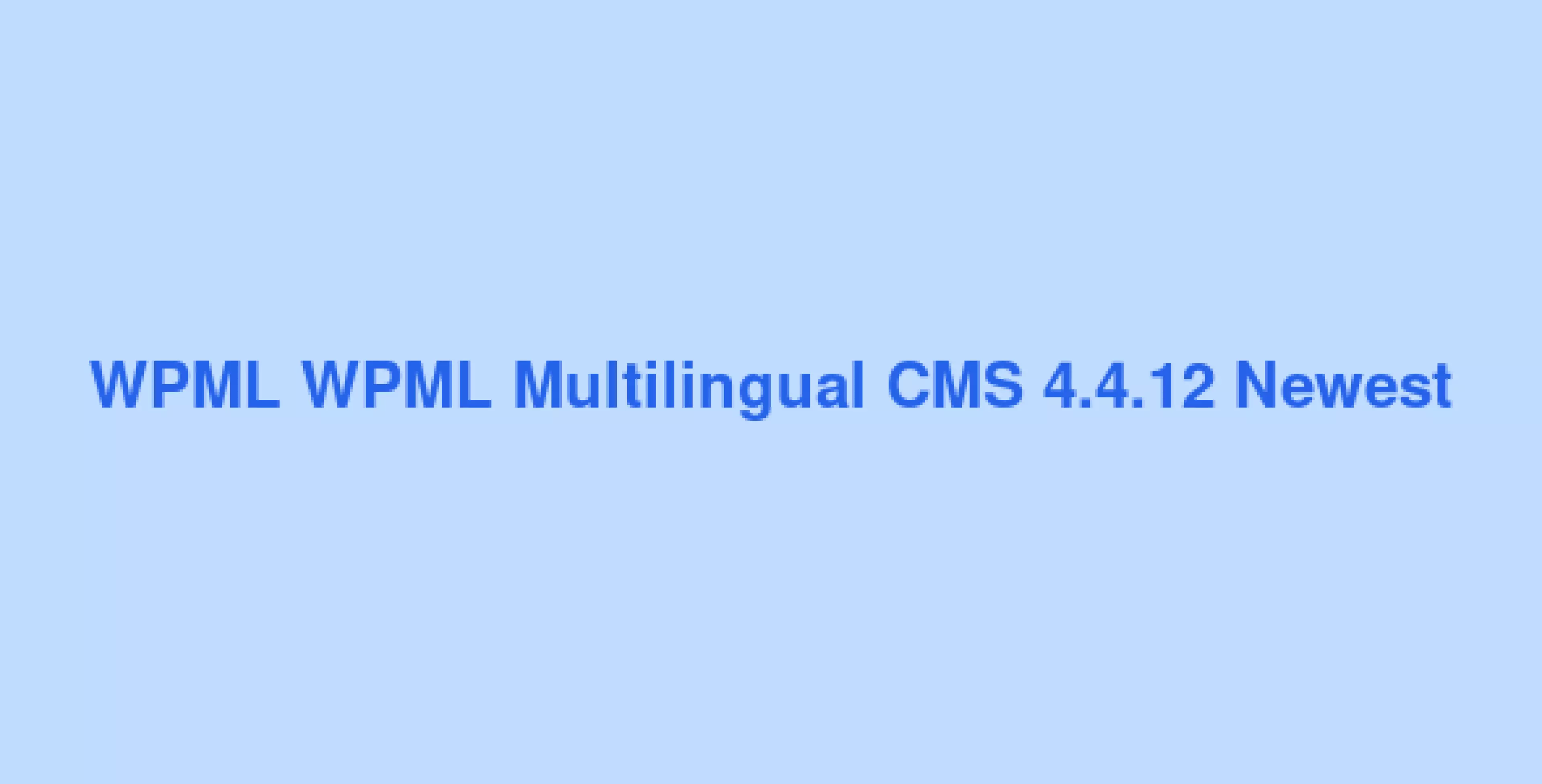 WPML WPML Multilingual CMS