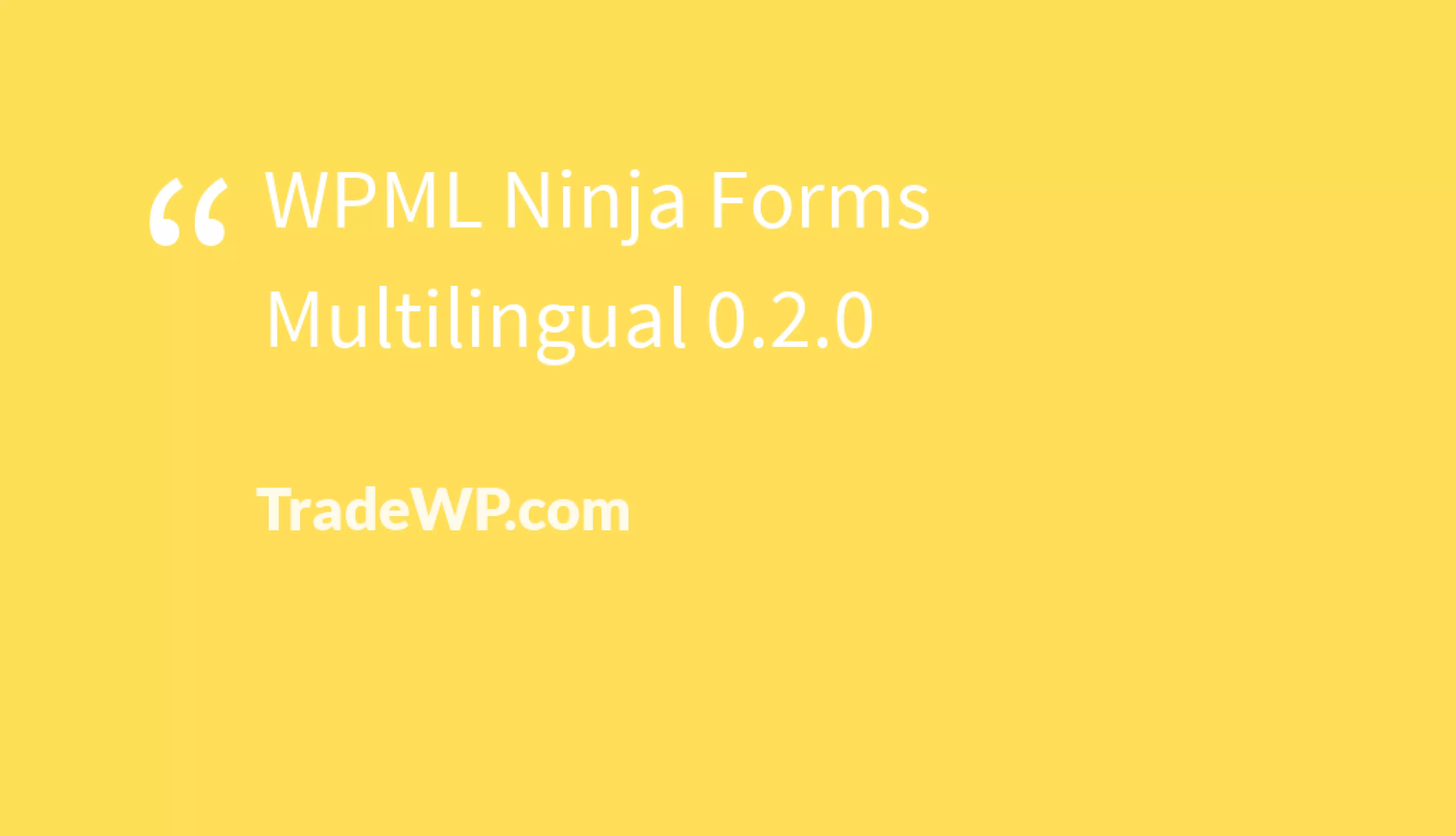 WPML Ninja Forms Multilingual
