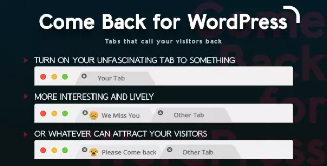 Come Back for WordPress 1627122904448